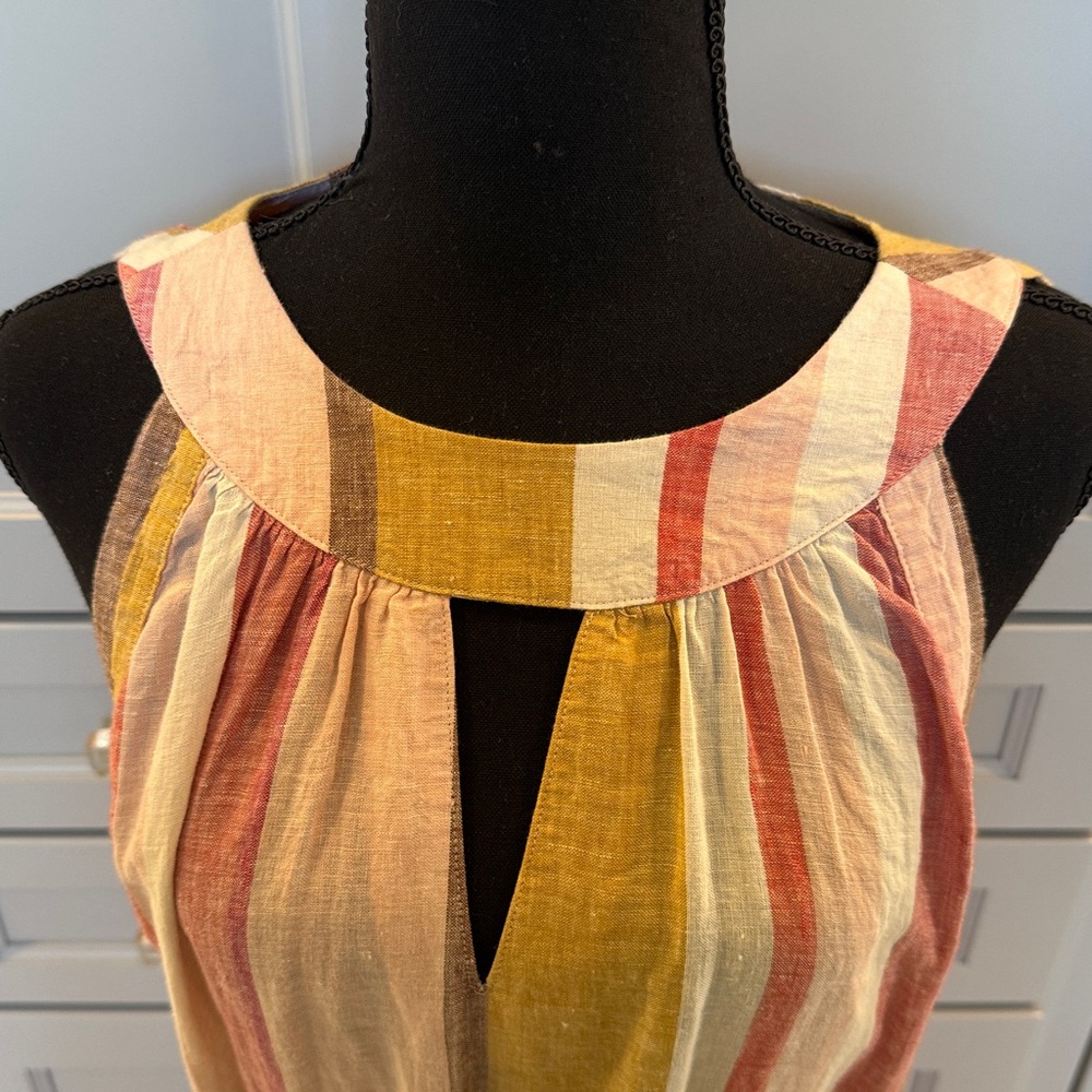 Spartina 449 M Striped Sleeveless linen midi - Picture 3 of 4